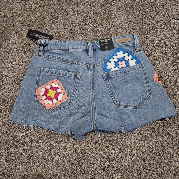 NWT Blank NYC The Barrow Vintage High Rise Crochet Shorts Size 24 Boho Hippie - Picture 2 of 11